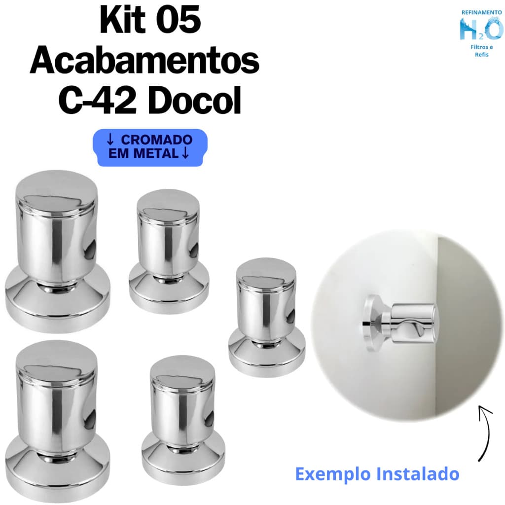 Acabamento Registro docol similar Pressao Gaveta 1/2 3/4 Metal C42 kit com 5 acabamentos