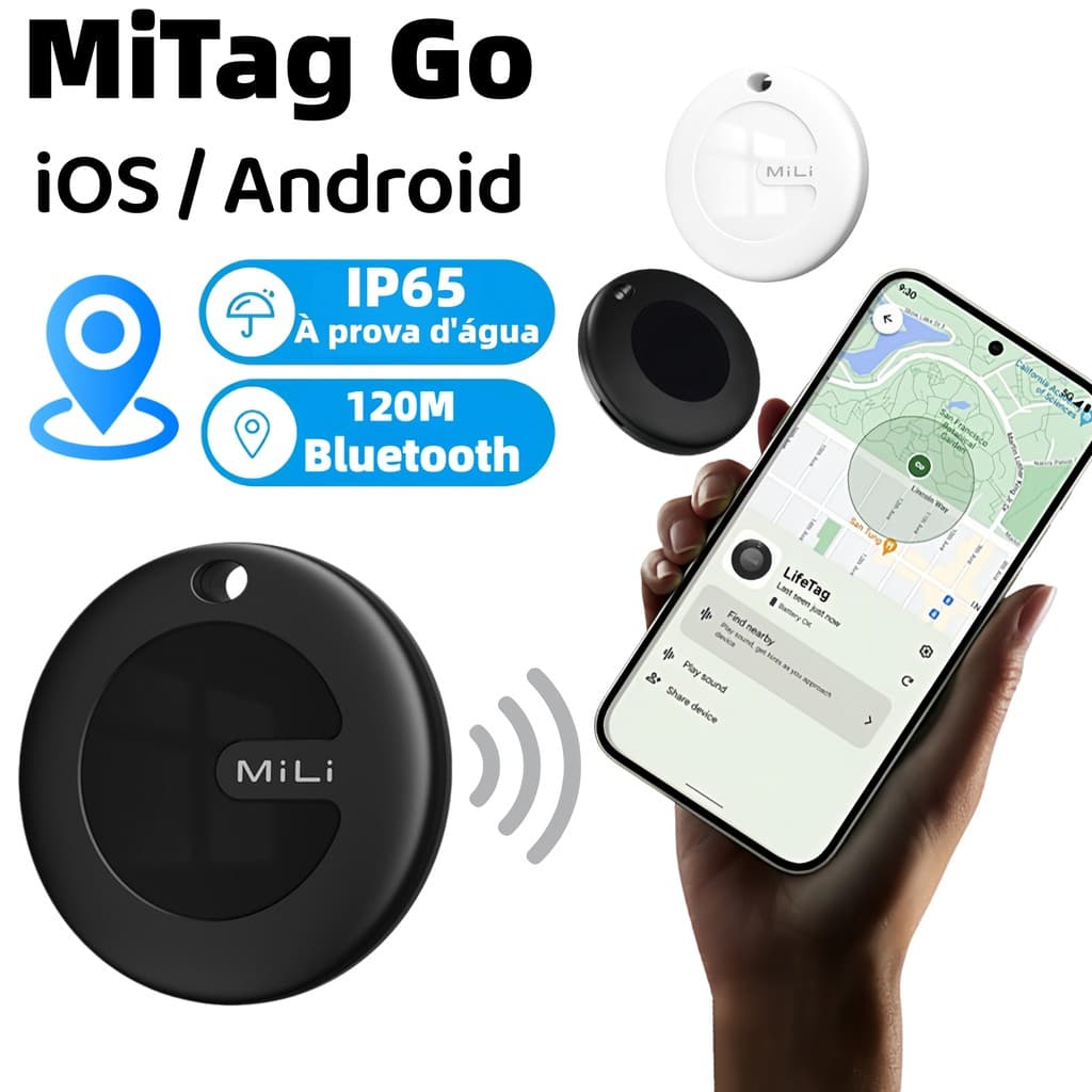 Localizador MiNi GPS – Rastreador Compatível iOS/Android, Tag Inteligente