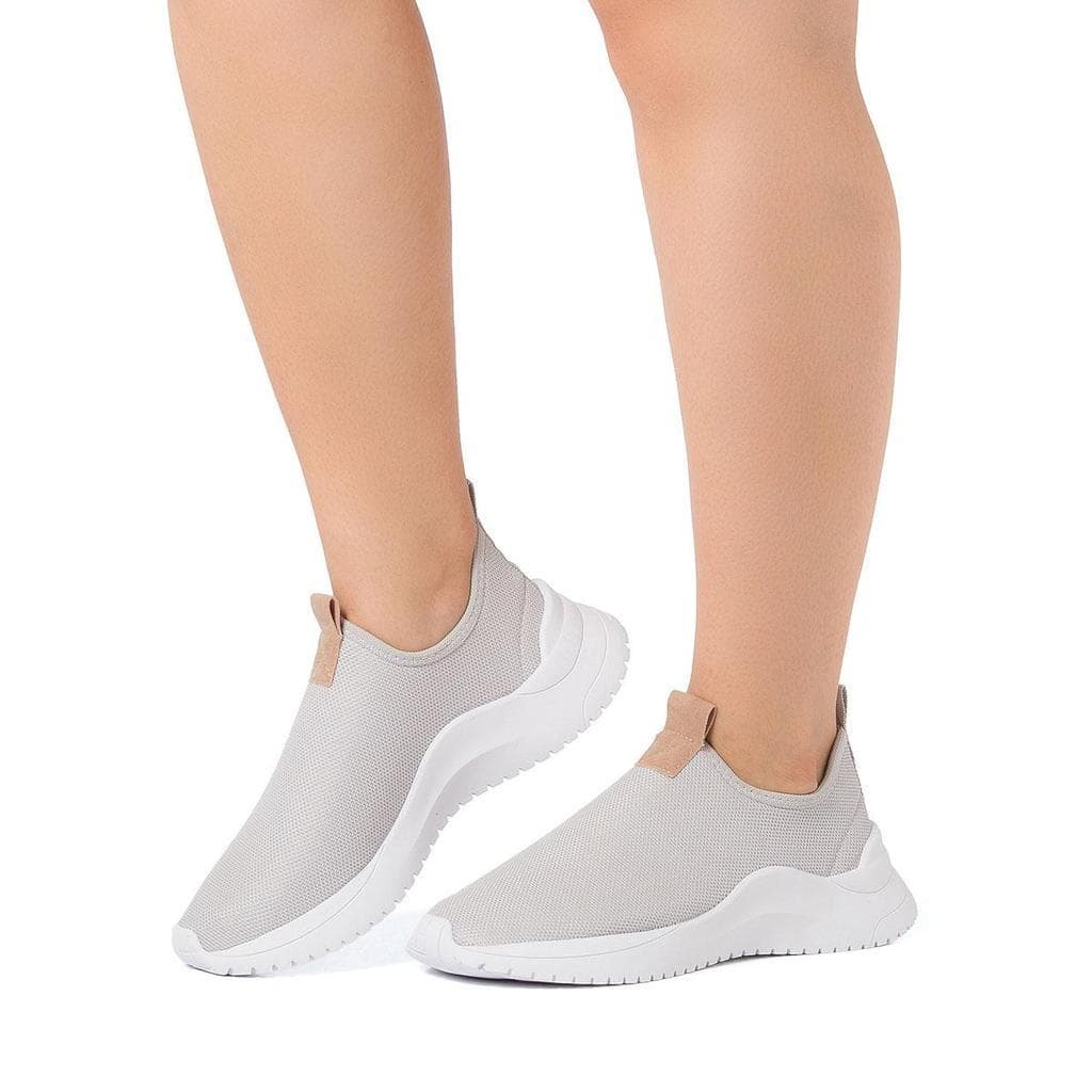 Tênis Slip On Feminino em Malha Knit com Solado Plataforma Leve e Confortável Casual e Dia a Dia Corrida Trabalho Estilo