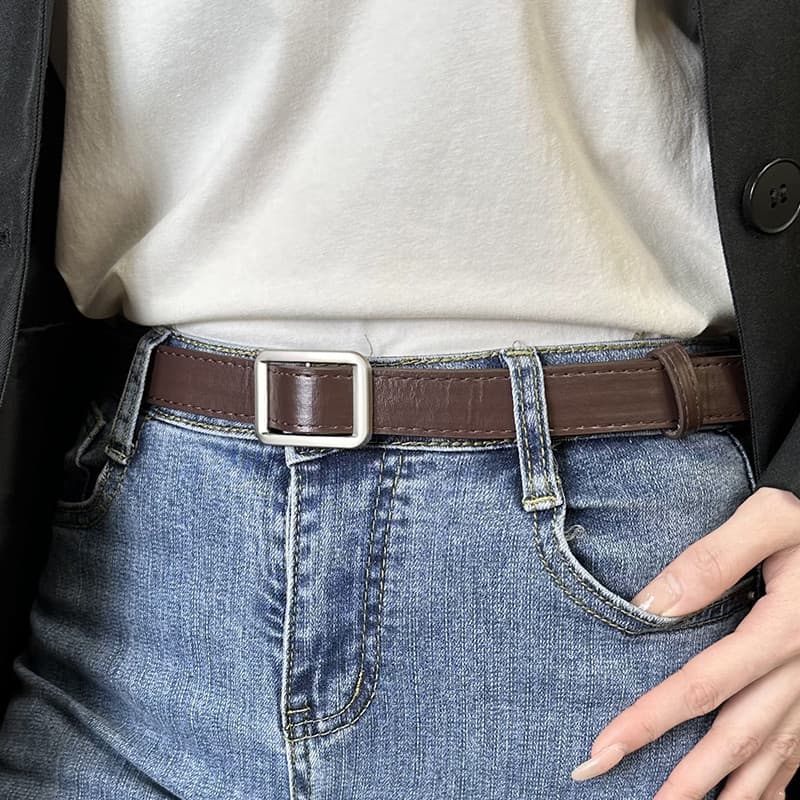 Cinto não poroso feminino não poroso simples All-match preto calças coreanas versão coreana estudante Jeans cinto moda d