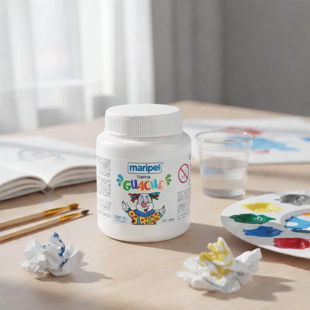 Tinta Guache 250ml Maripel Escolar Lavável Para Artes Pintura Papel Cartolina Branco Premium bom
