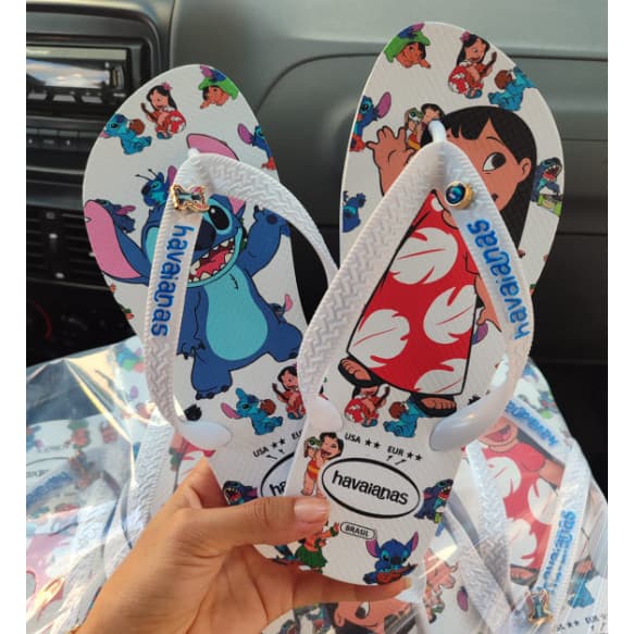 Mãe e Filha Chinelo Stitch Lançamento Slim Várias Estampas