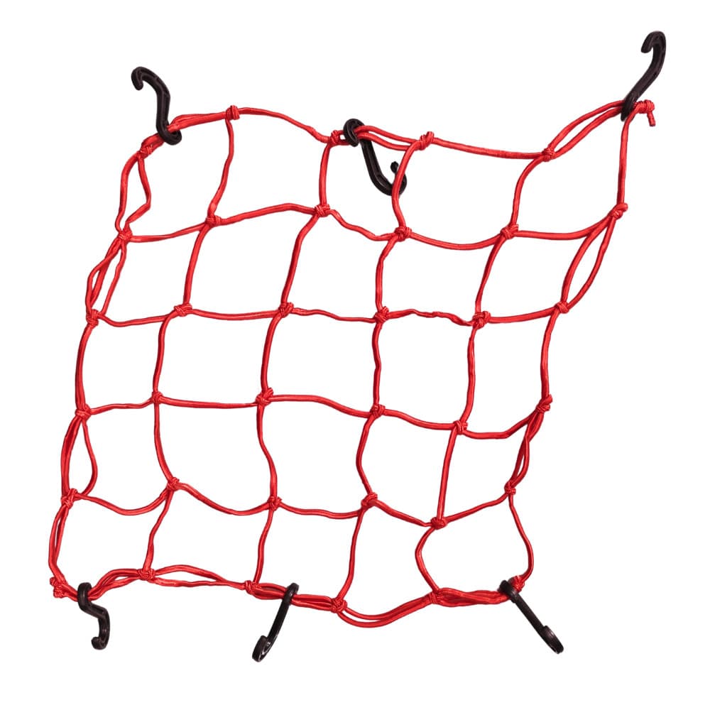 Rede Elástica Moto Bagageiro Baú Redinha 35x35cm Vermelha