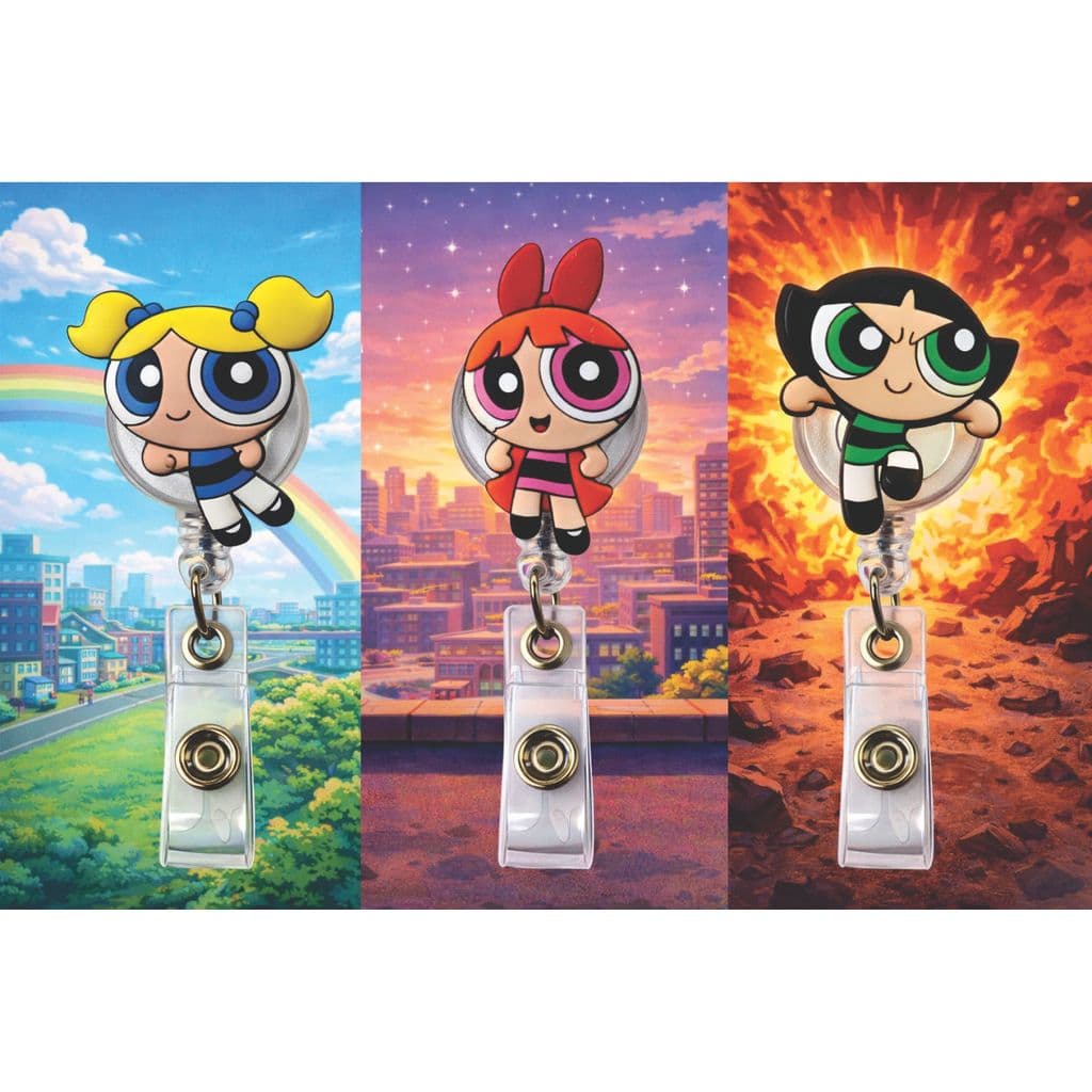 Roller clip - Porta Cracha Retrátil de personagem - Meninas Super Poderosas