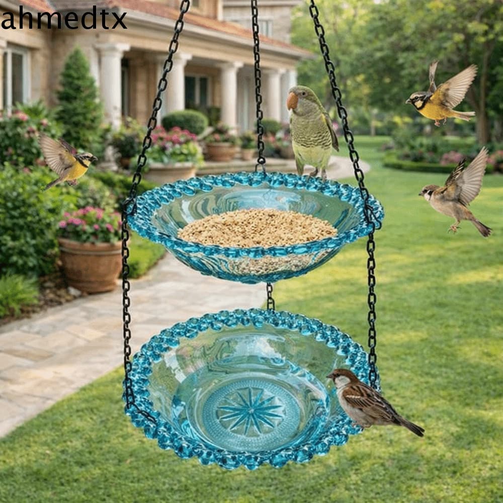 Banheira Para Pássaros AHMEDTXB , Alimentador De Suspenso De Plástico Com Placas Duplas , Banho Decorativo