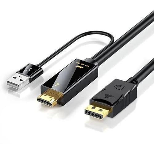 Cabo Displayport para HDMI 4K 144Hz e 8K 60Hz Ultra HD Full HD Blindado 1.8 Metros