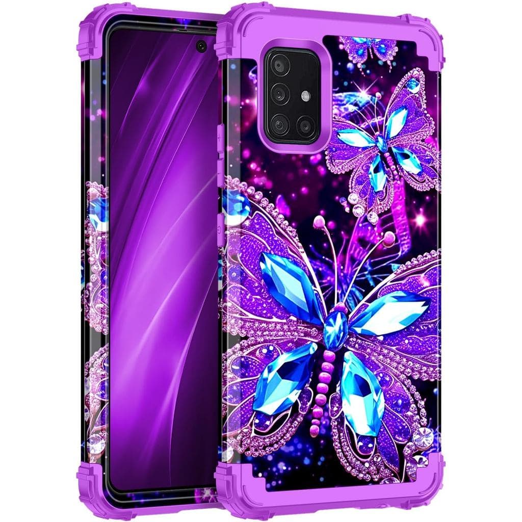 Capa Miqala para Galaxy A51 5G, Brilha no Escuro, Três Camadas, Resistente a Impactos, Proteção Completa, Bumper de Plás