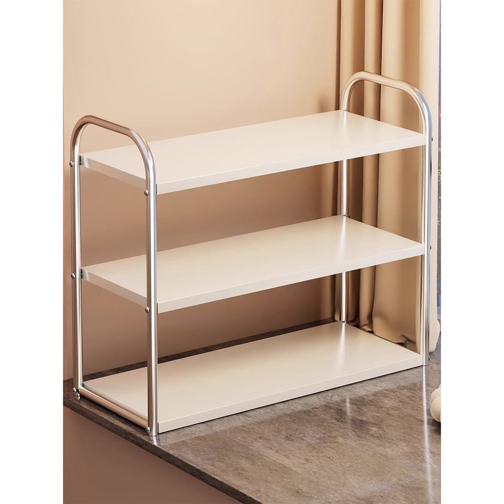 Rack de armazenamento multifuncional estilo creme, bancada, grande capacidade, rack de armazenamento de pratos, cozinha,