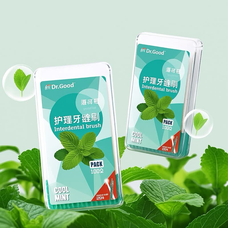 Kit 200/100 Escova Interdental de Silicone Macio • Higiene Oral Sabor Menta 3245