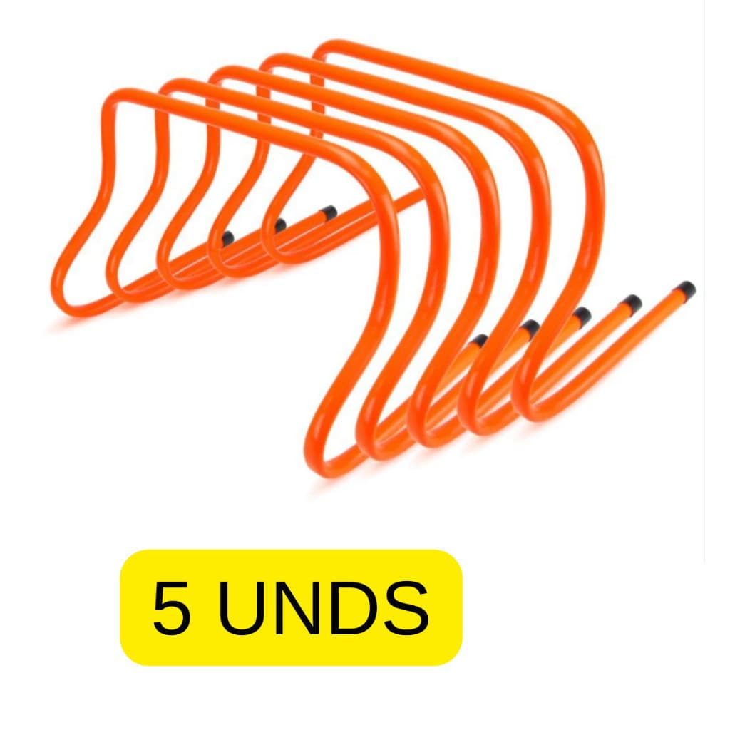 Kit 5 Unds Obstáculos Barreira de Treinamento 15cm Equipamento Agilidade Funcional Esporte Laranja