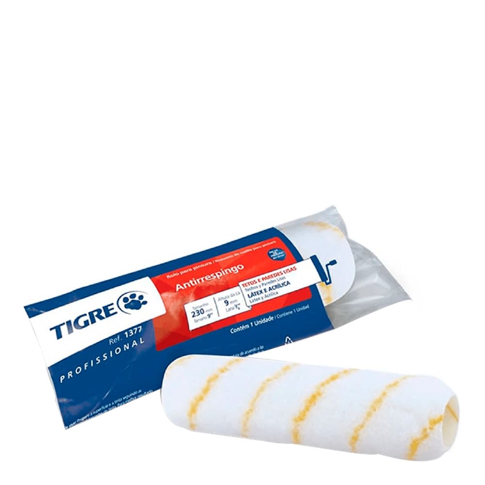 Rolo De Lã Sintética Antirrespingo Econômico Tigre 23cm