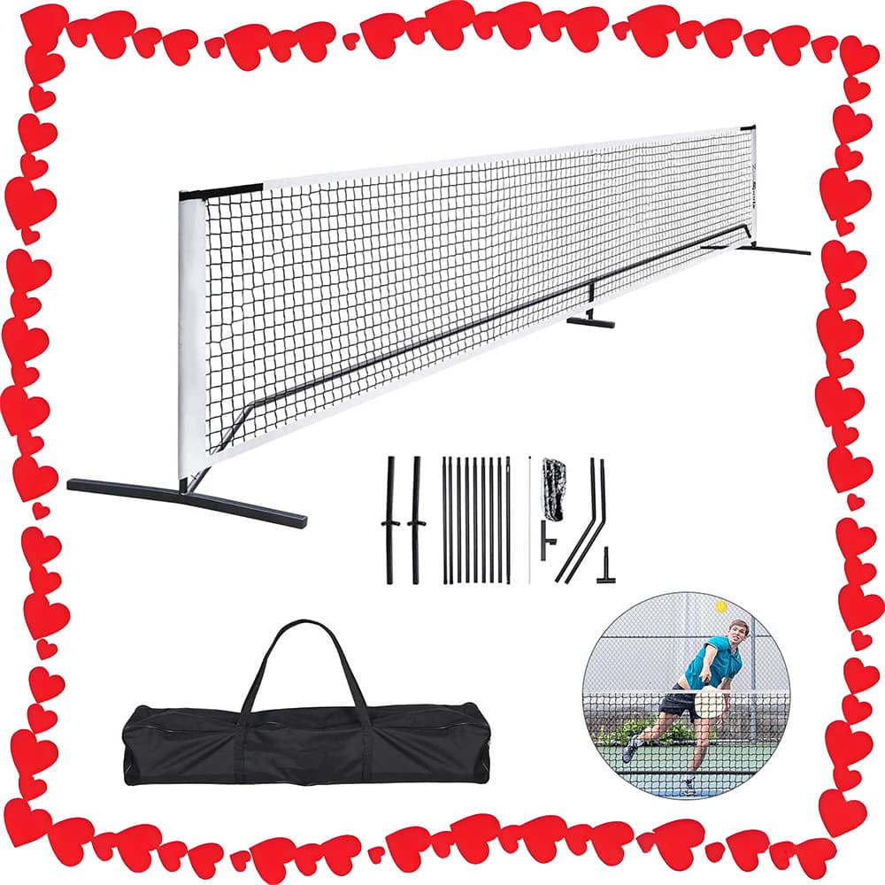 Conjunto de rede portátil para pickleball com bolsa de transporte, fácil configuração,Rede Portátil para Treino de Tênis