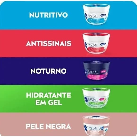 Creme Facial NIVEA - Noturno - Nutritivo - Antissinais - Gel Fresh - Beleza radiante