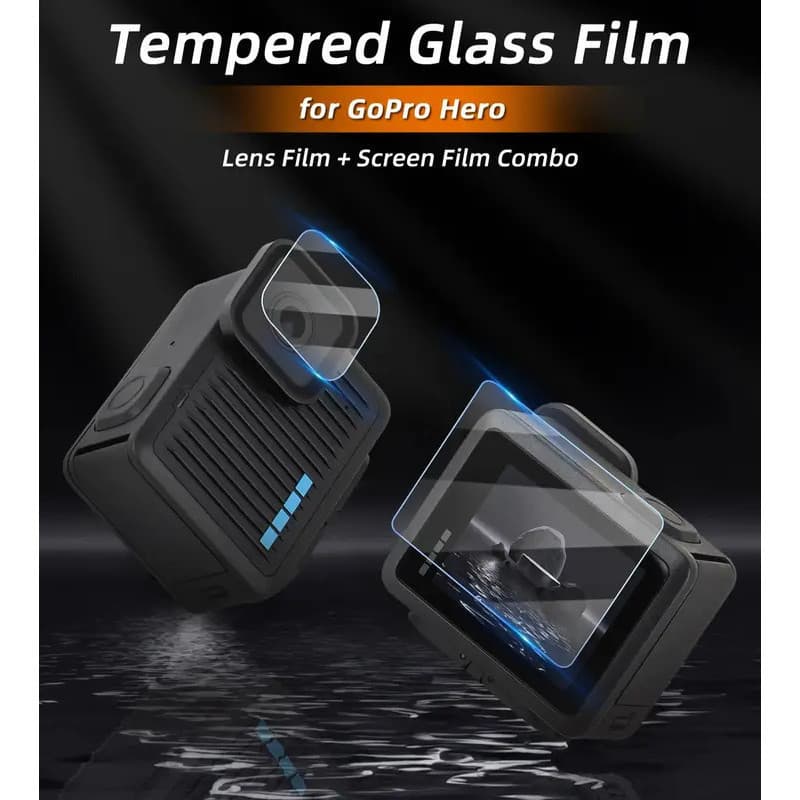 Protetores De Tela De Vidro Temperado Com Dureza 9H Filmes De Lente Para Câmeras GoPro Hero 4K Película Protetora HD Cap
