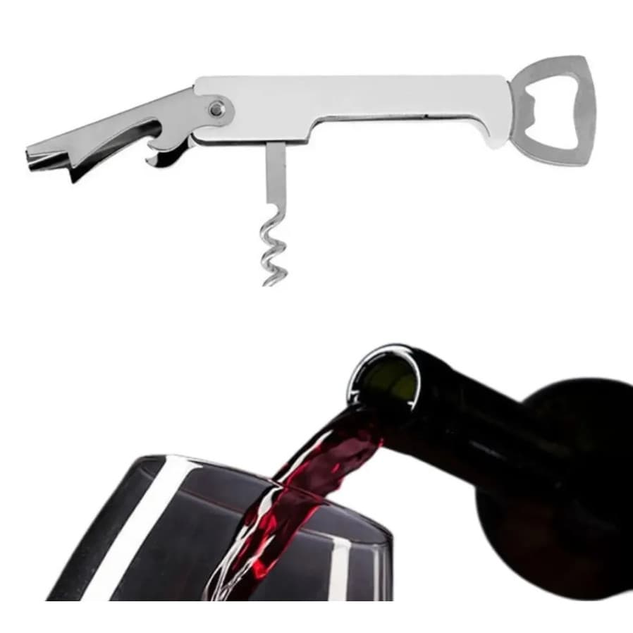 Saca Rolha Abridor Vinho Garrafa Canivete Cortador Toscana 13,5cm
