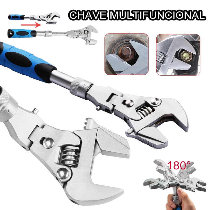 Chave Multifuncion Torquímetro Ajustável 180° Com 10 Catraca