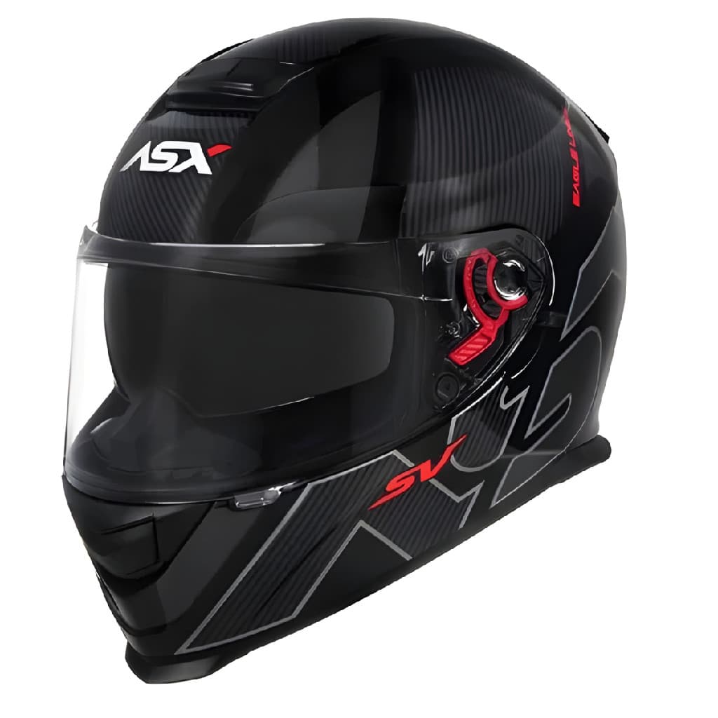 Capacete Para Moto ASX Eagle SV Lines Brilho Preto/Grafite