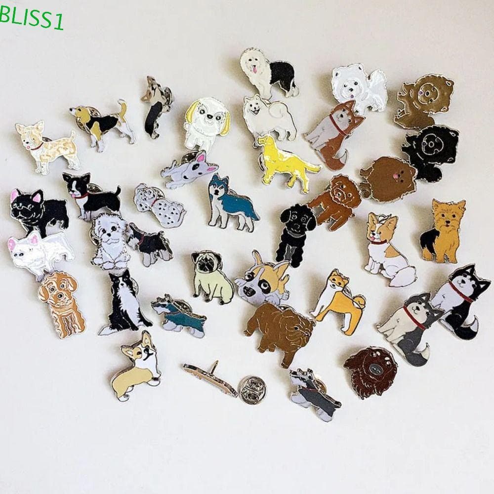 BLISS1 Broche De Cachorro De Estimação , Alfinetes Esmaltados De Animais Husky , Emblema De Metal De Desenho Animado Bul