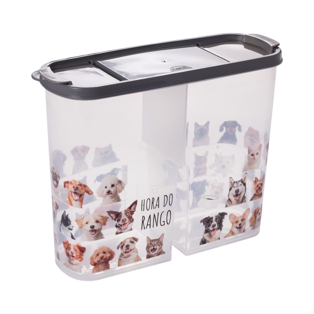 PORTA RACAO E PETISCOS DUETO PET 2,4L PLASUTIL