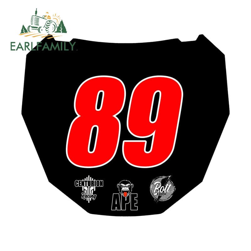 EARLFAMILY Número De Corrida Adesivos De Carro Criativo Motocicleta Pára-Brisa VAN Espelho Retrovisor Caminhão JDM Decal