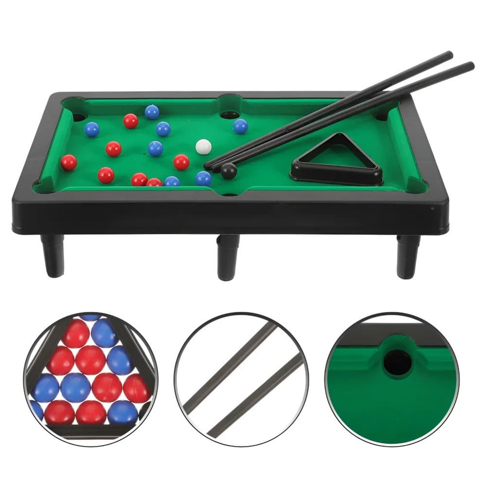 Mini Mesa De Sinuca Bilhar Portátil Infantil Kit Completo Verde