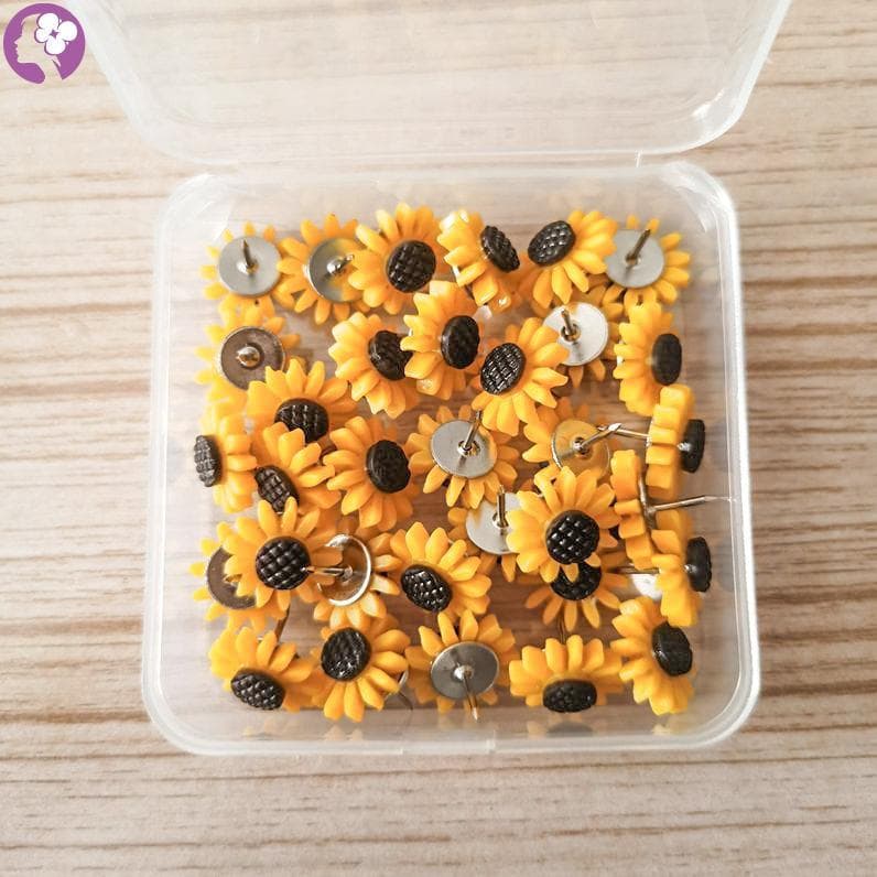 Alfinetes De Girassol Fofos , Tachas Decorativas , Cortiça Para Quadro De Avisos , Fotos , Decorações De Escritório De P