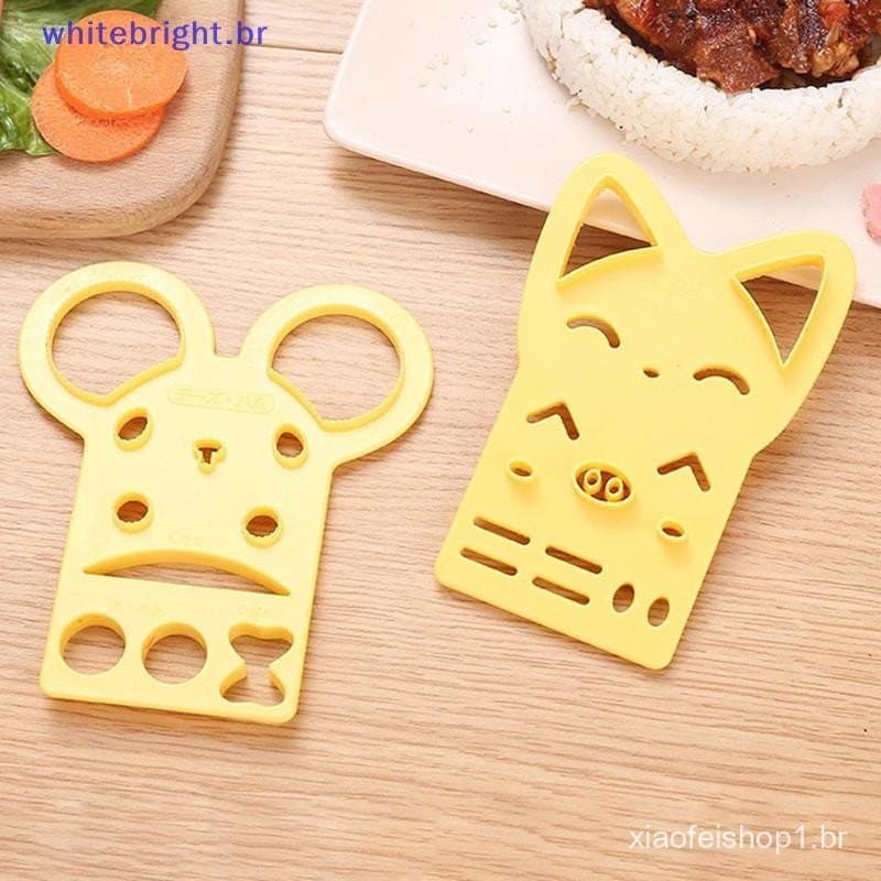 5 Pacotes De Desenhos Animados Fofos Para Crianças Bento Sushi Nori Molde De Arroz Faca De Decoração Máquina Sanduíche F