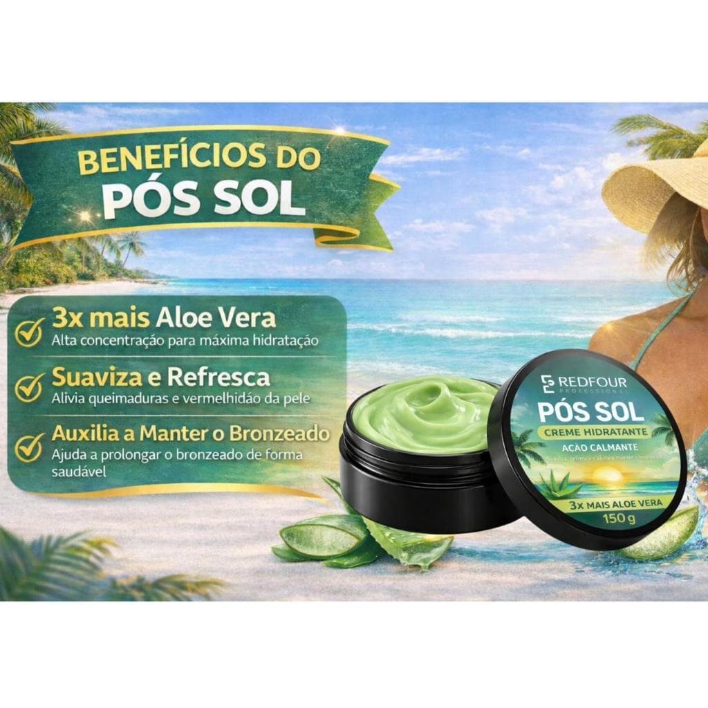 Hidratante Pós Sol Redfour Professional 150g – Ação Calmante com Aloe Vera