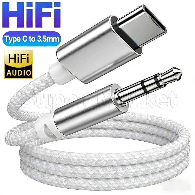Cabo De Entrada Para Fone De Ouvido Com Som Sem Perdas-Auxiliar De Áudio Tipo C 3.5 Mm-Fio De Interface De Telefone Tran