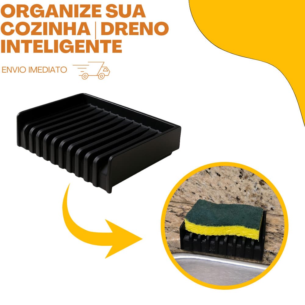 Suporte Pia Dreno Esponja Cozinha - Organizador Compacto Sem Água Parada!