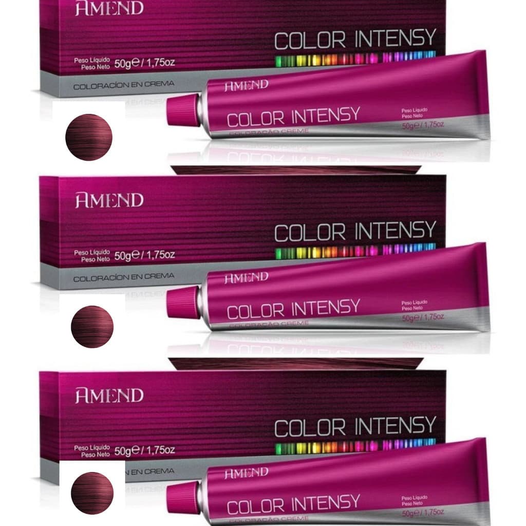 Kit Com 3 Coloracao Amend Color Intensy 9.98 Marsala 50G