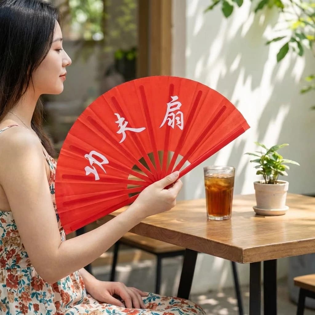 Leque Grande Kung Fu  Estilo Chinês Para Dança Tai Chi E Artes Marciais