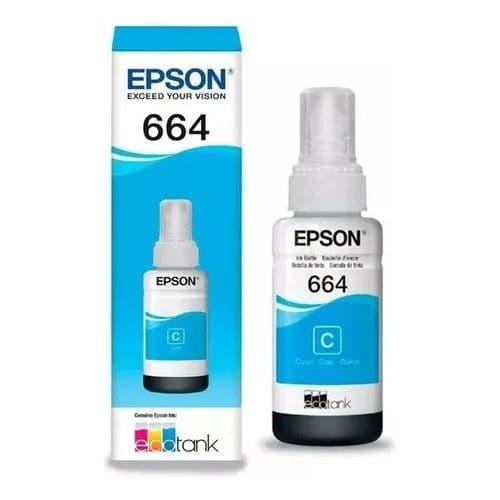 Refil de Tinta Epson 664 T664220 Ciano 70ML - REEMBALADO