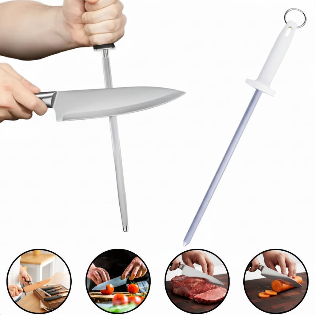 Chaira 12 Pol Amolador Facas Profissional Aco Acougueiro Fuzil Inoxidavel Cozinha Industrial Chef