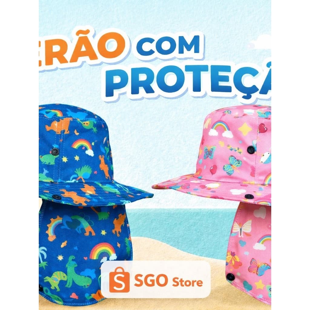 CHAPEL INFANTIL PESCADOR proteção solar menino menina COM ABAS
