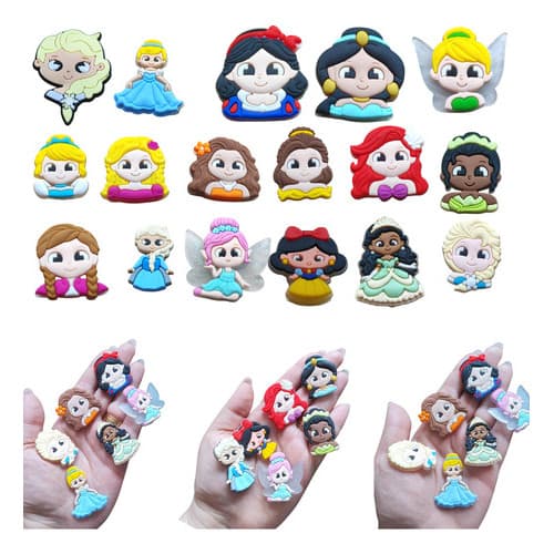 Kit 6 Pins Bottons Enfeites Para Babuche Infantil Colorido Personagens