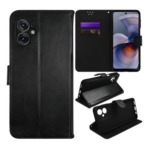 Capa Flip Premium Carteira + Película De Cerâmica 9D Para Moto G55 5g