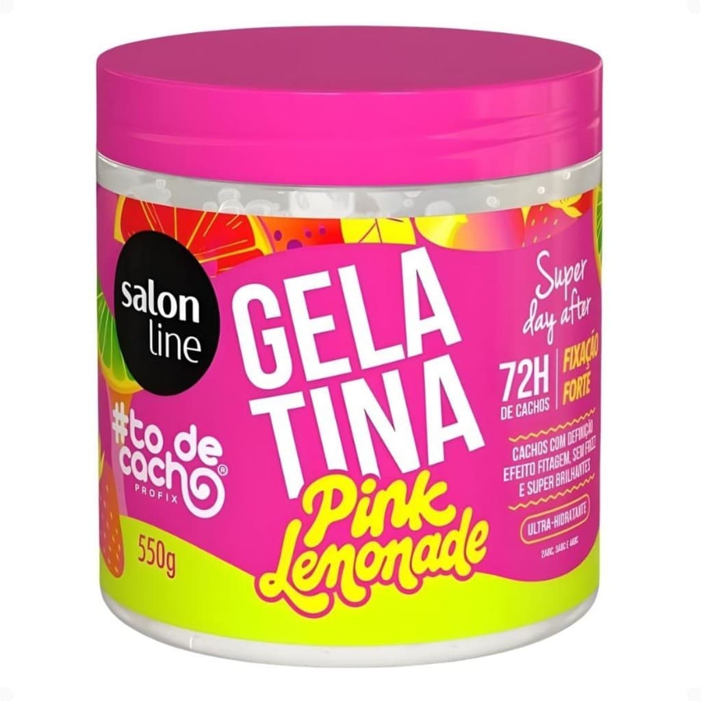 Gelatina Capilar Salon Line Pink Lemonade 550g Cachos Modelados Frizz Controlado Brilho Radiante