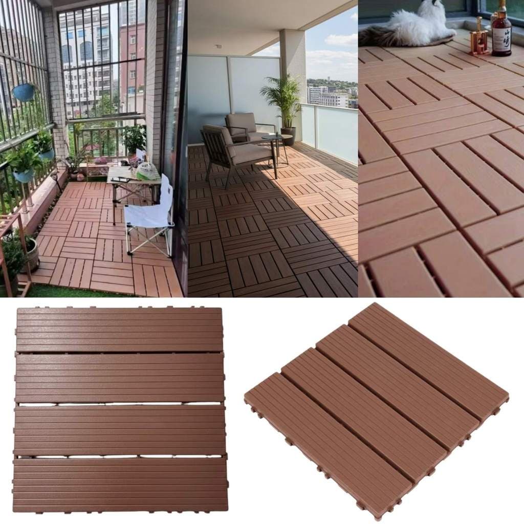 8 Deck Plástico Modular Terra Cota 28,5 x 28,5 cm Sacada Piso