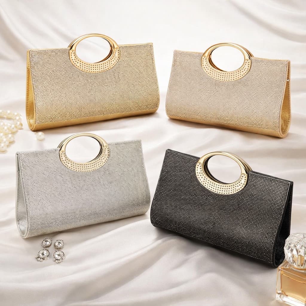 Bolsa Clutch Feminina Luxo com Alça Dourada – Festa & Casamento