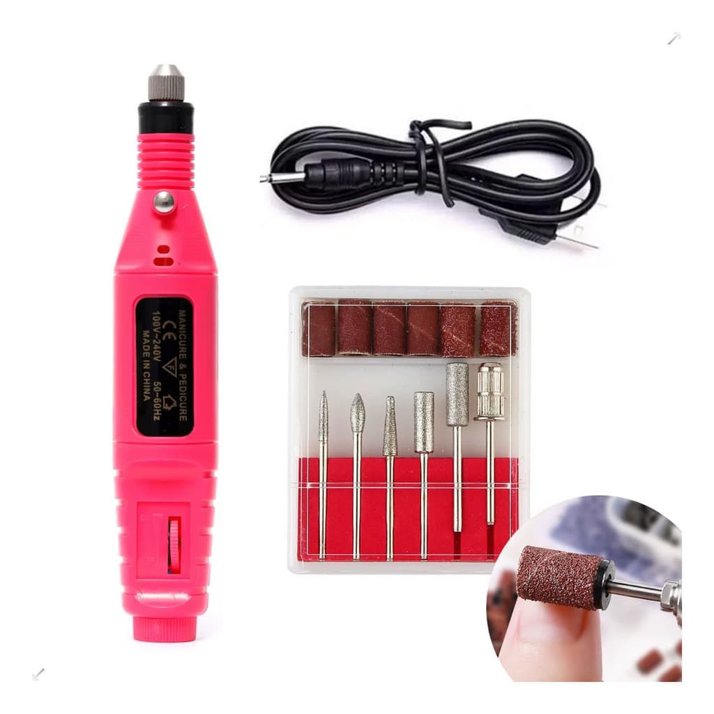 Lixas Brocas Para Alongamento De Unhas + Lixadeira Eletrica