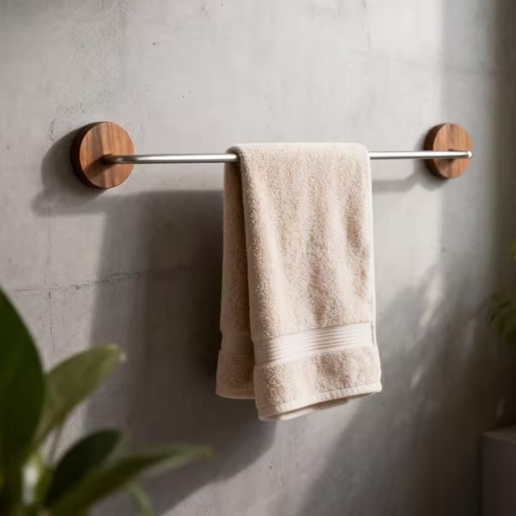 Porta Toalhas de Barra ou suporte diversos Itens de 47 cm Bamboo e Metal
