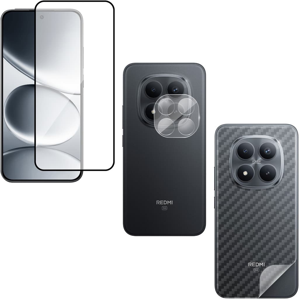Película Vidro 3D + Película Câmera + Película Traseira P/ Redmi Note 15 Pro 5g
