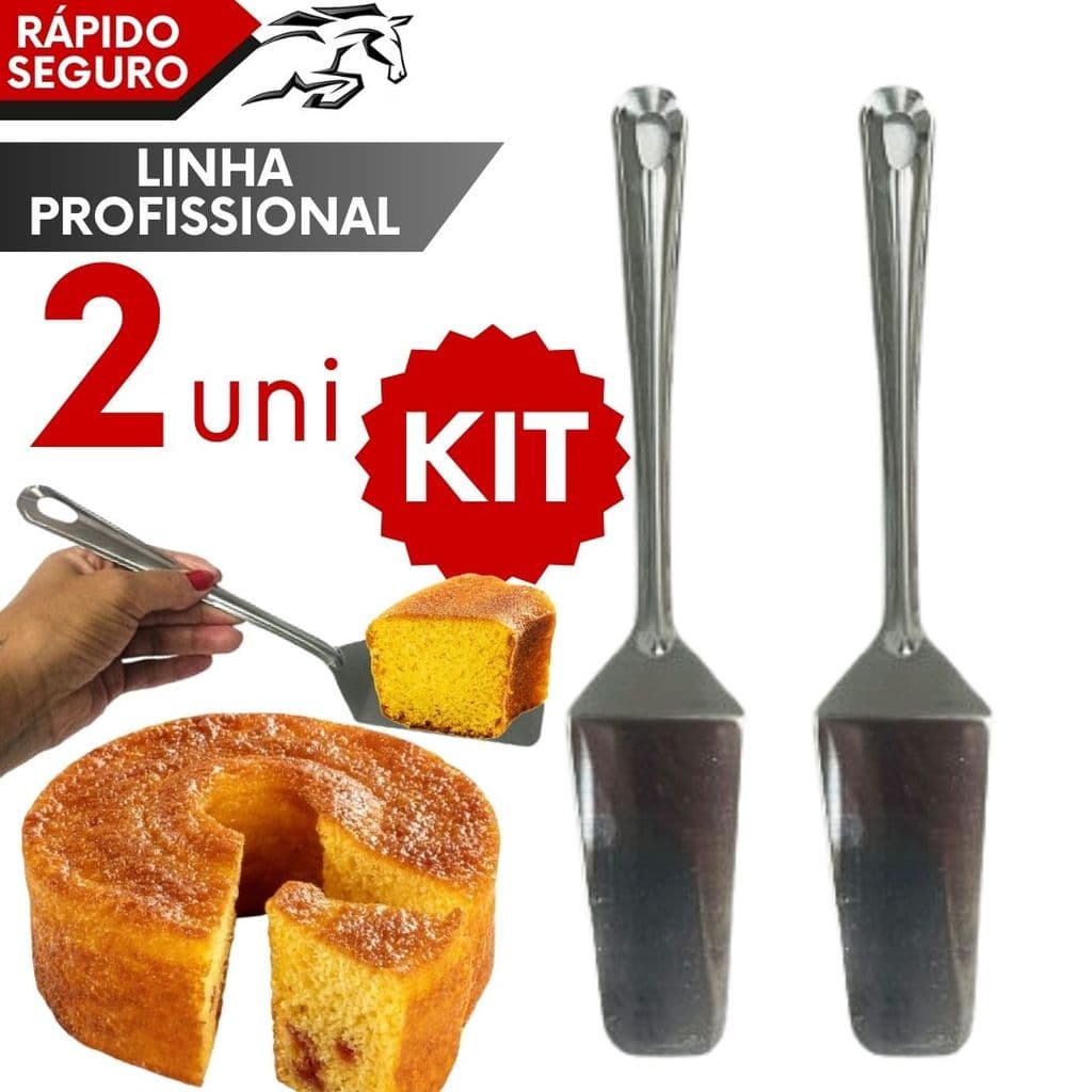 Espátula de Bolo Inox 27,4cm Profissional Aço Inox Escovado Cabo Inteiriço