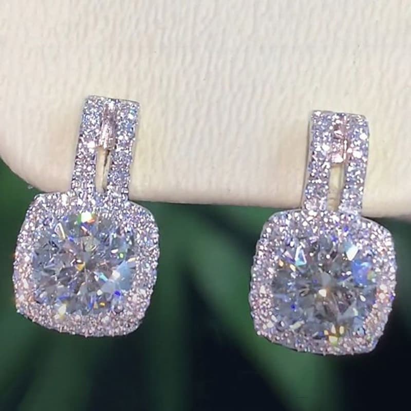 100 % 925 Prata Esterlina Quente Zircônia Cúbica Brincos Para Mulheres De Alta Qualidade Banhado A Acessórios De Piercin