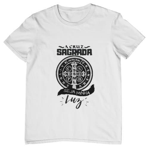 Camiseta São Bento Católica Religiosa Santo Igeja "A Cruz Sagrada"