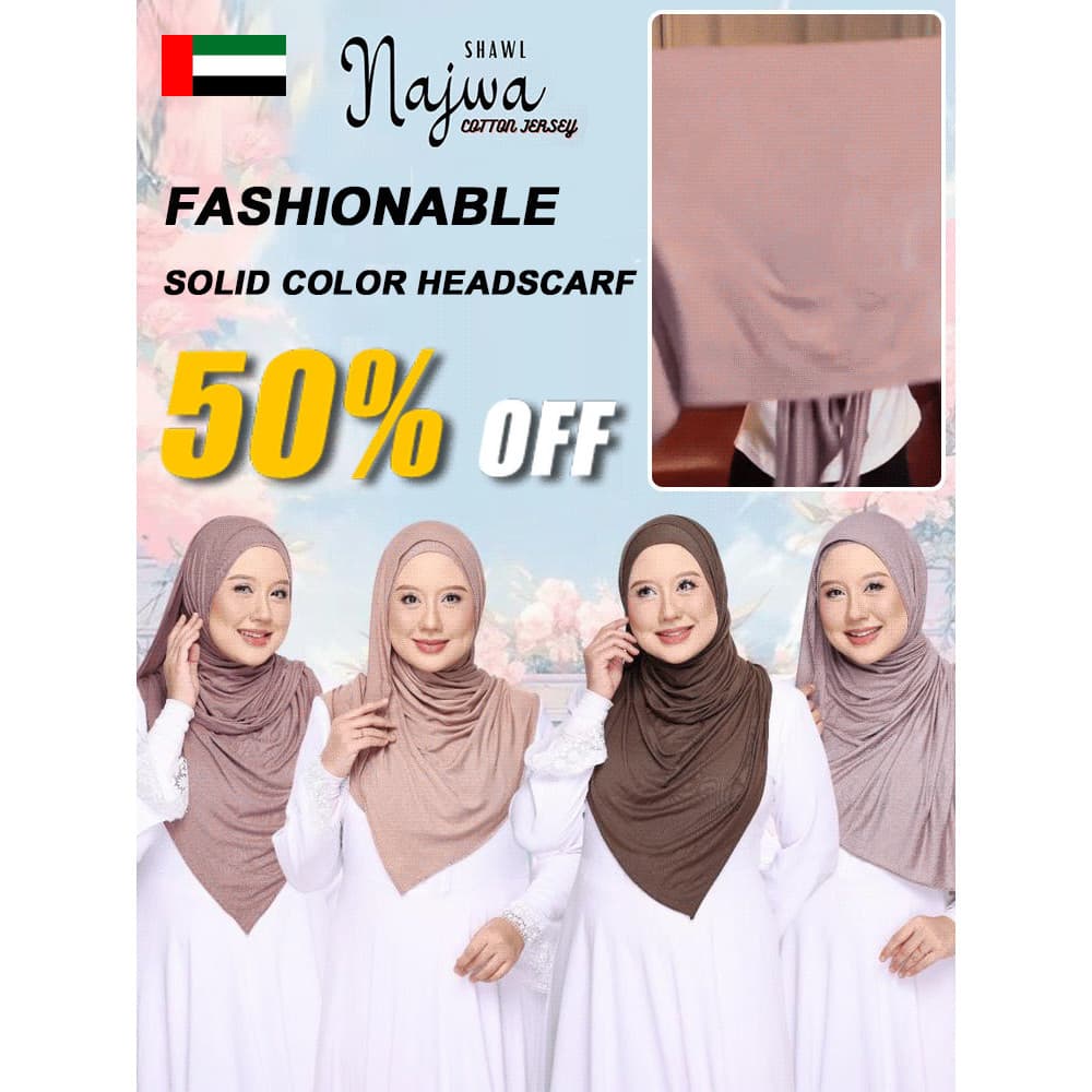 Conjunto De Lenço De Cabeça De Chiffon De Cor Sólida/Secagem Rápida/Respirável/Hijab/Envoltório Cobertura De Cabelo