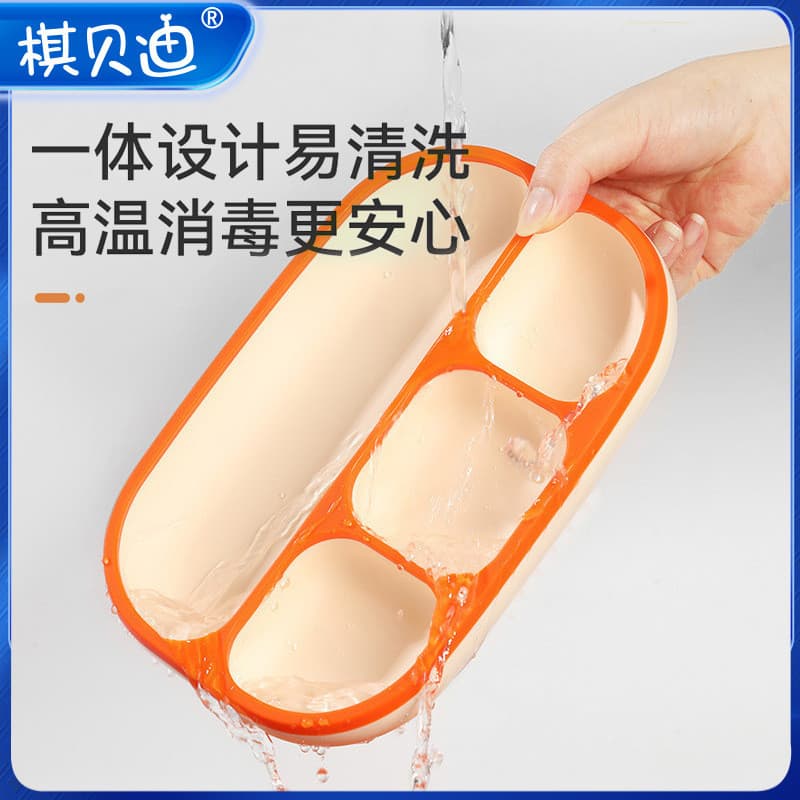 Novo prato de jantar de silicone infantil de duas cores prato de jantar separado suplemento alimentar para bebê ventosa