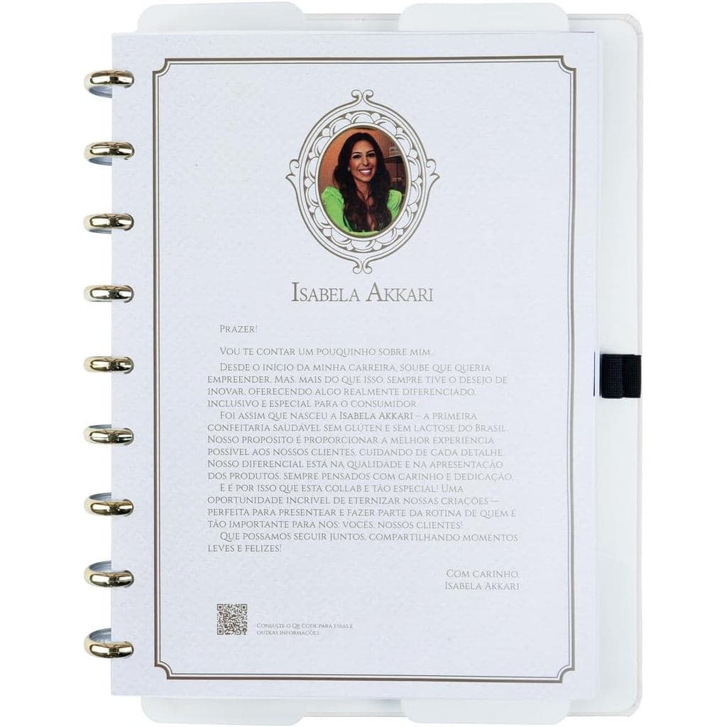 Caderno Inteligente Isa Akkari Rose Key  Medio 80 Fls