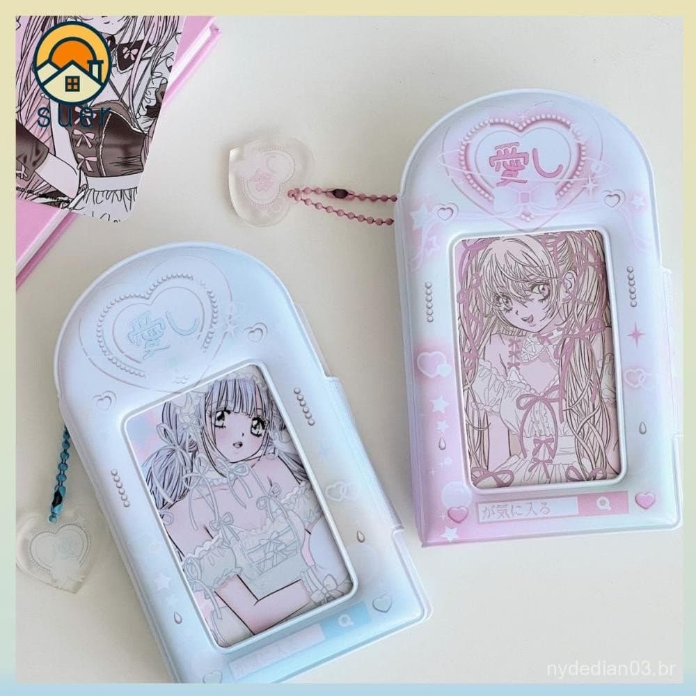 Álbum De Cartões SUEBR , Pasta De Cartão Fotográfico De PVC Sweet Love , Com 16 Páginas Internas Mini Colecionáveis De 3